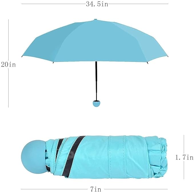 Capsule Folding Umbrella - UV and Rain Protection, Compact and Fashionable