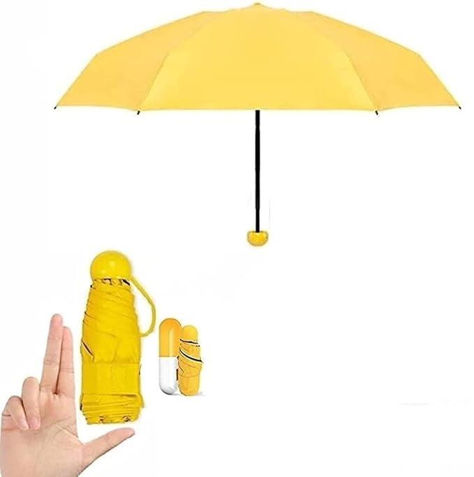 Capsule Folding Umbrella - UV and Rain Protection, Compact and Fashionable