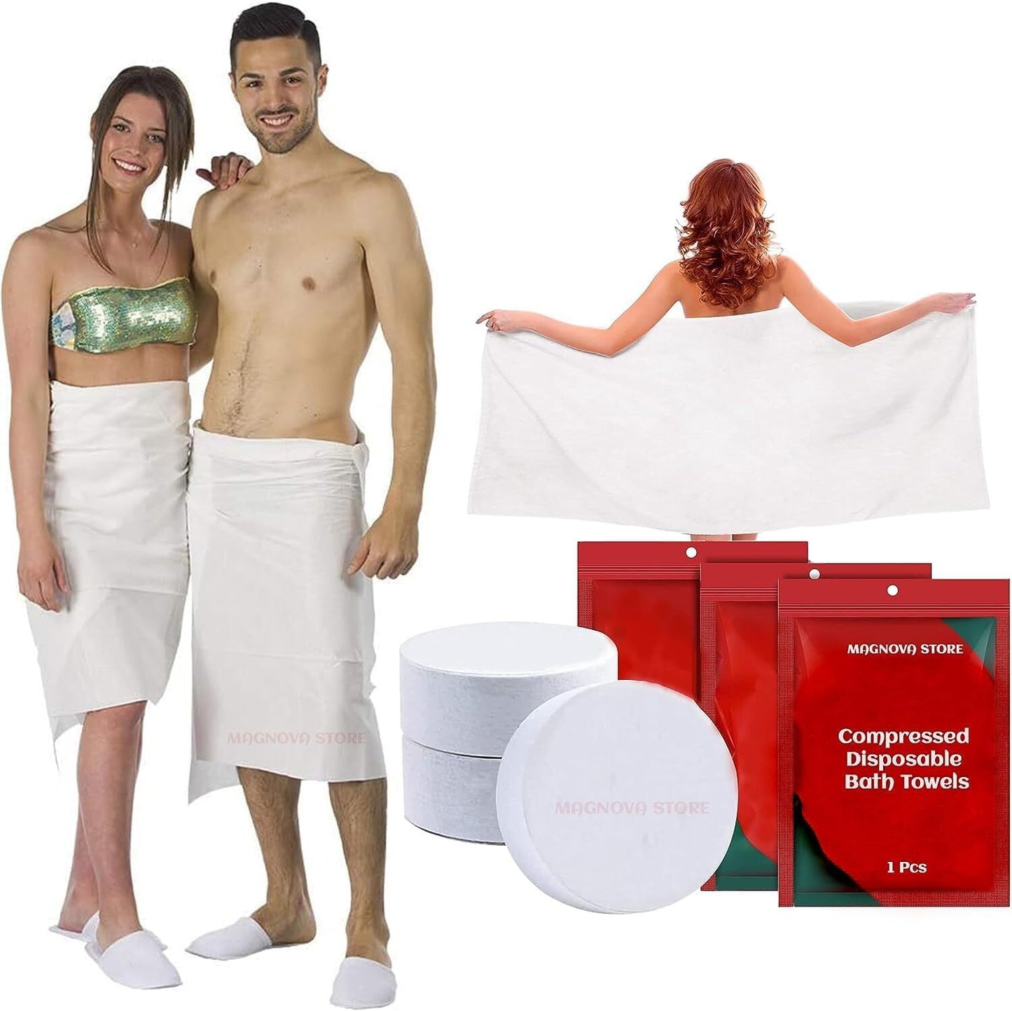 White Cotton 2400 Gsm Beach, Bath, Sport, Hair Towel (Pack Of 3)