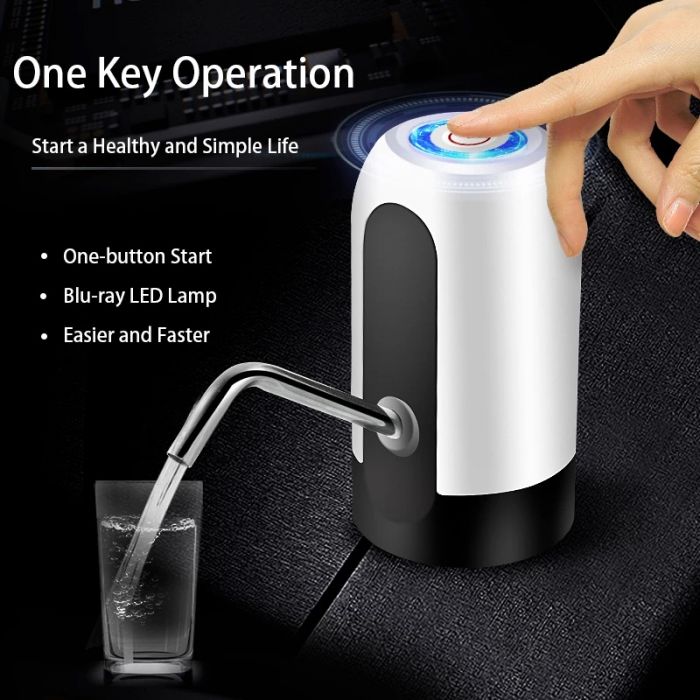 Water Dispenser USB Charging Automatic Stainless-Steel Plastic Drinking Portable Electric Switch Water Dispenser for Bottle