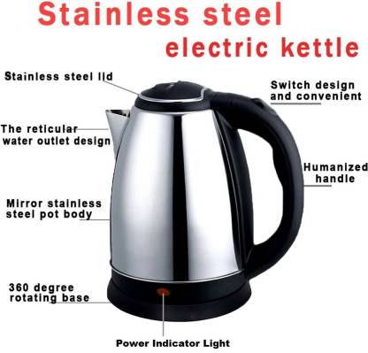 New Scarlett SC-20A Electric Kettle (2 L, Silver, Black)