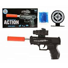 Action Water Bullet Bomb Gun with 500 Gel Bullets (26cm) - Water Bomb Gun for Kids