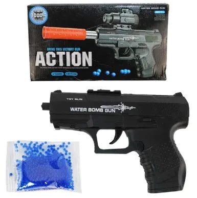 Action Water Bullet Bomb Gun with 500 Gel Bullets (26cm) - Water Bomb Gun for Kids