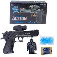 Action Water Bullet Bomb Gun with 500 Gel Bullets (26cm) - Water Bomb Gun for Kids