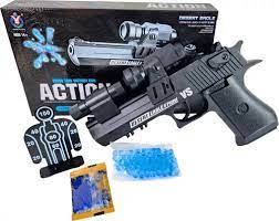 Action Water Bullet Bomb Gun with 500 Gel Bullets (26cm) - Water Bomb Gun for Kids