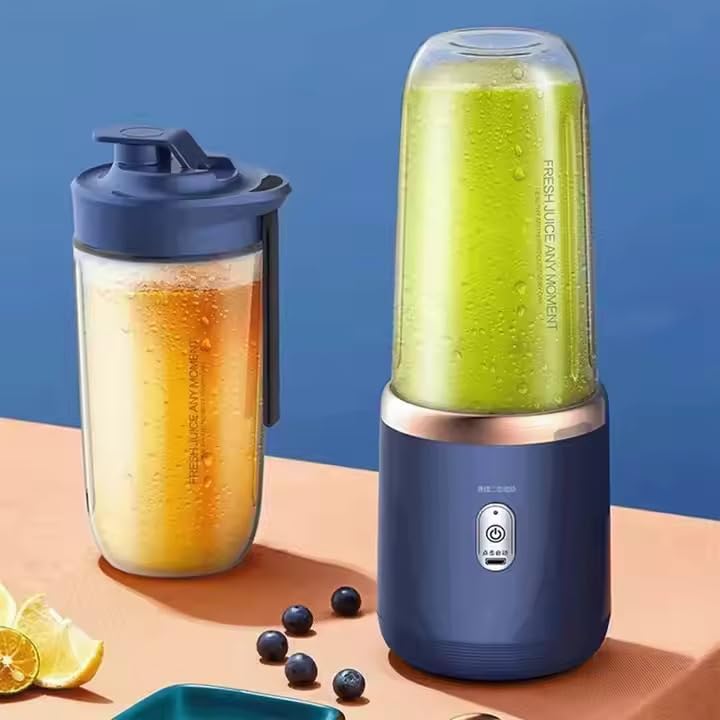 Portable Blender for Smoothies & Juices – 40W Powerful Juicer Blender, Ice-Crushing with 1500mAh Rechargeable Battery & 450ml Built-in Jar