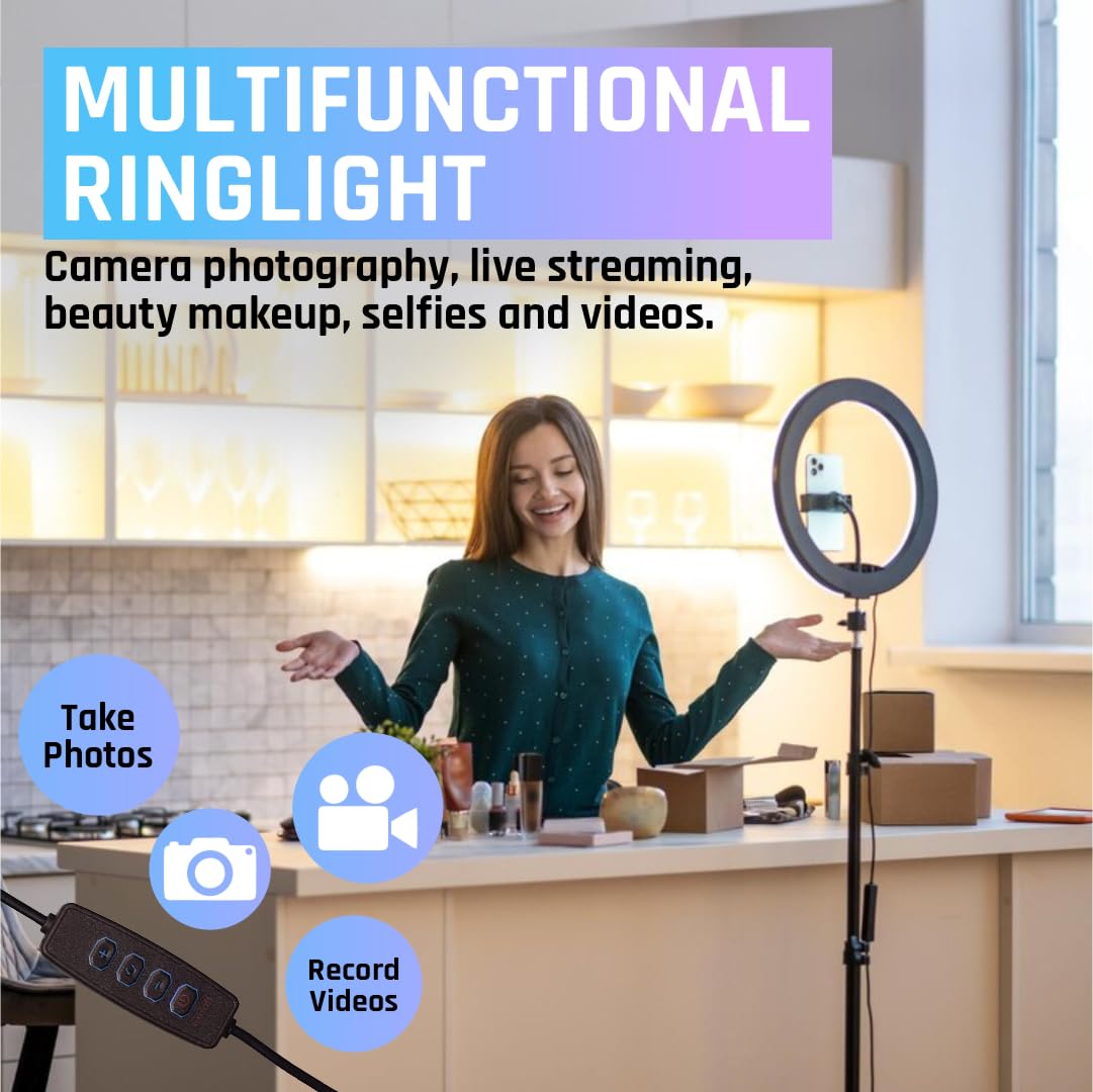 10 Inches Big LED Ring Light for Camera, Phone tiktok YouTube Video Shooting and Ma