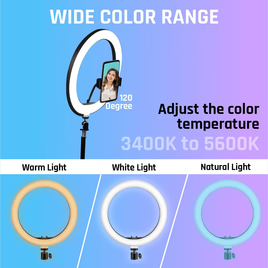 10 Inches Big LED Ring Light for Camera, Phone tiktok YouTube Video Shooting and Ma