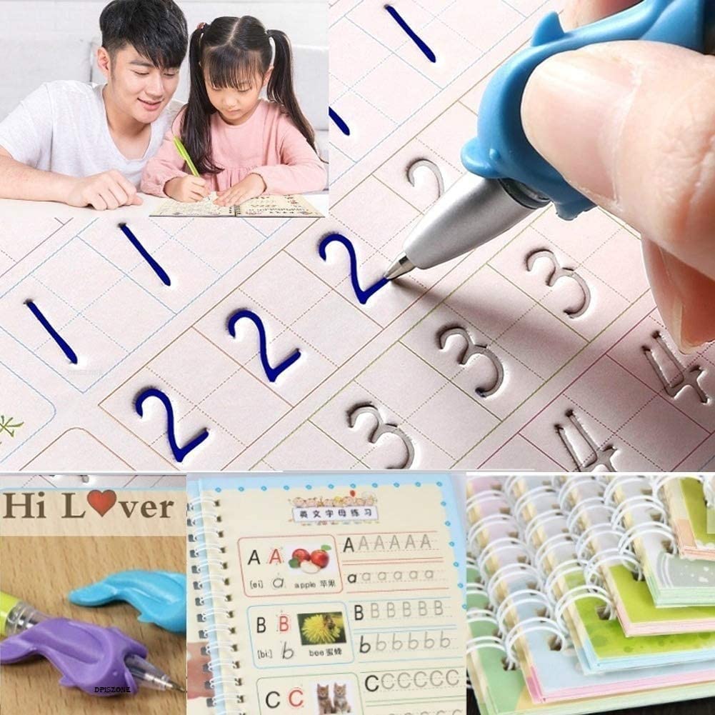 Sank Magic Practice Copy Book For Kids 2-5 Years - Reusable Magical Book Drawing Alphabet Writing Practice Book, Multicolor