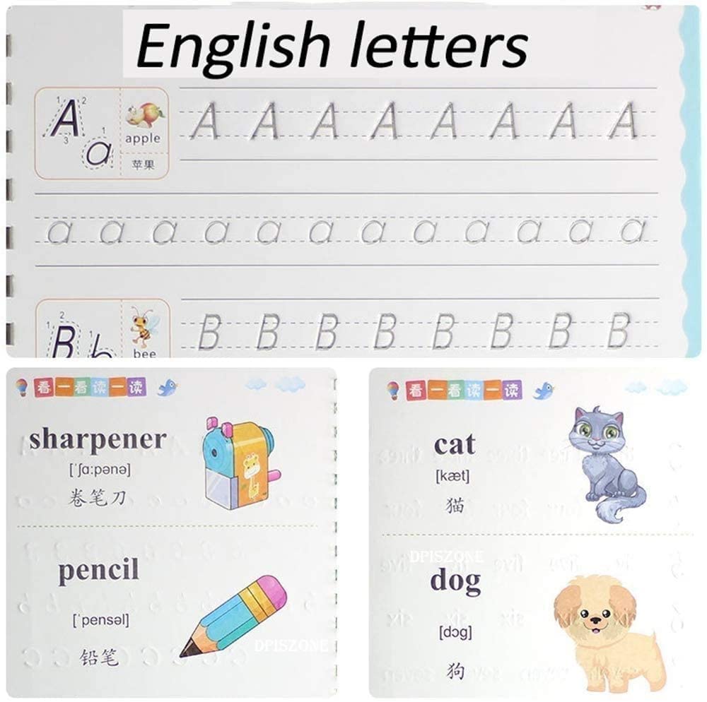 Sank Magic Practice Copy Book For Kids 2-5 Years - Reusable Magical Book Drawing Alphabet Writing Practice Book, Multicolor