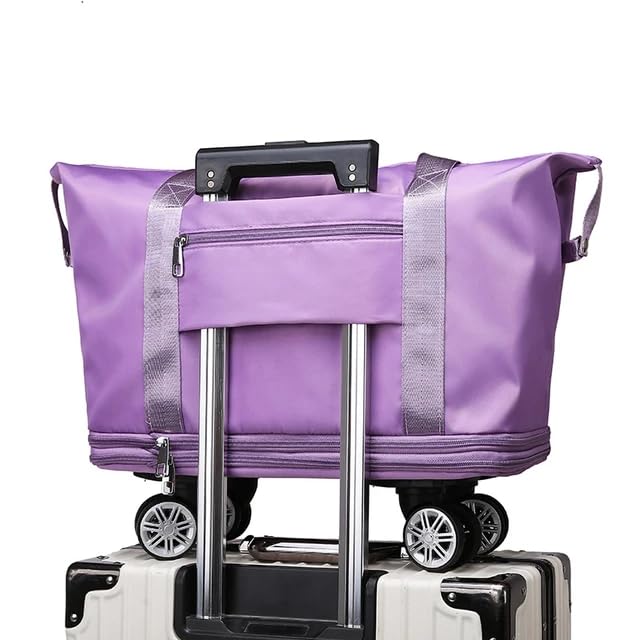 Rolling Duffle Bag with Wheels, Expandable Foldable Duffle Bag with Wheels and Handle for Travel, Rolling Luggage Bag Carry on Bag, Wheeled Travel Bag
