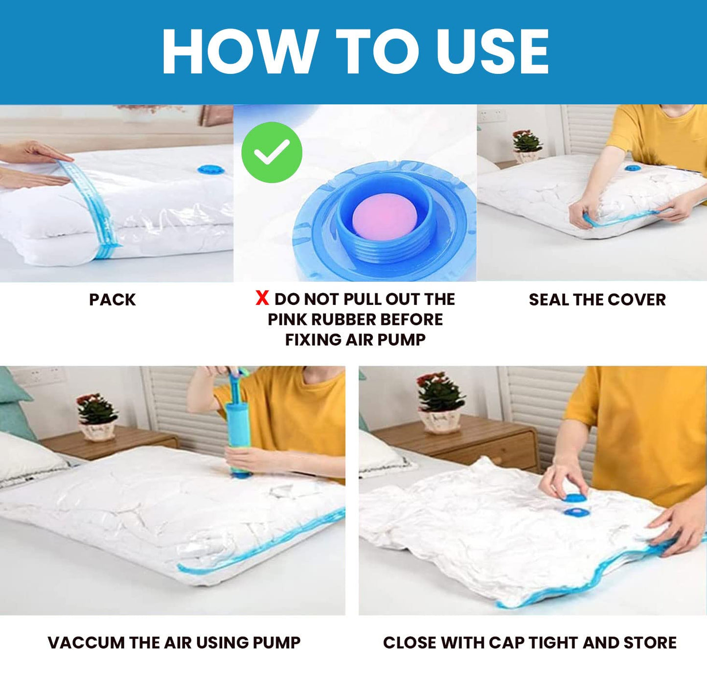 Vacuum Storage Zip lock Bags Compression Sealer Bags for Travel