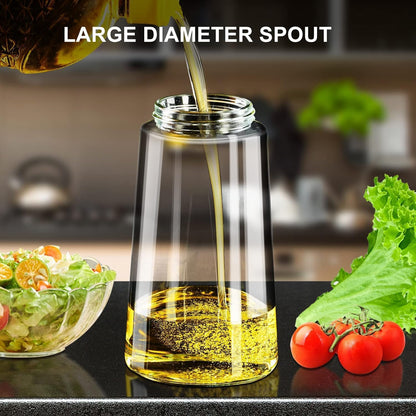2-in-1 Oil Dispenser and Sprayer with Handle, Leak-Proof Glass Oil Dispenser Spray Bottle