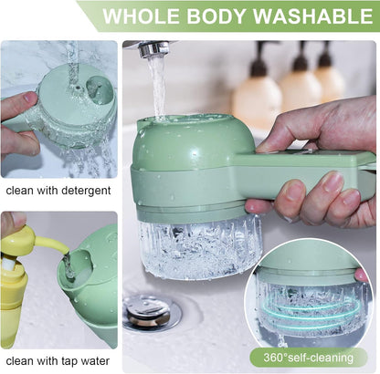 4-in-1 Handheld Electric Vegetable Cutter Set Food Chopper
