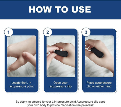 Sugar Control Acupressure Clip for Diabetics Sugar Control LI4 Acupressure Point Clip Headache Relief Products Migraine &Tension Relief (Pack of 2)
