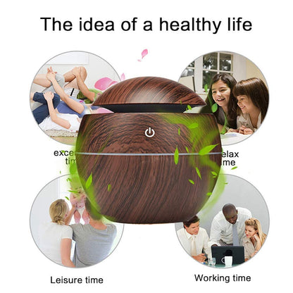 Wooden Cool Mist Humidifiers Essential Oil Diffuser Aroma Air Humidifier with Colorful Change  for Car, Office, Babies, humidifiers for Home, air humidifier for Room