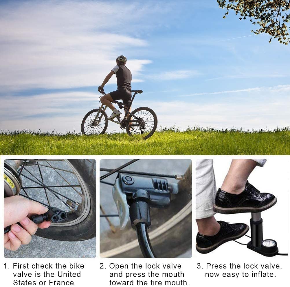Portable Mini Foot Air Pump With High-Pressure Foot Pedal for Sports Balls, Bikes, Inflatables and More - Compact and Heavy Duty