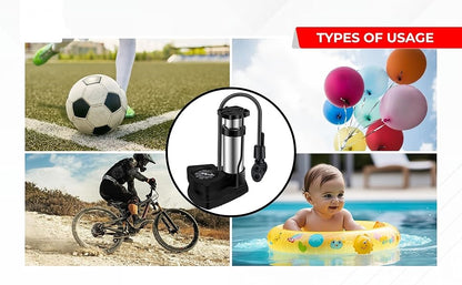Portable Mini Foot Air Pump With High-Pressure Foot Pedal for Sports Balls, Bikes, Inflatables and More - Compact and Heavy Duty