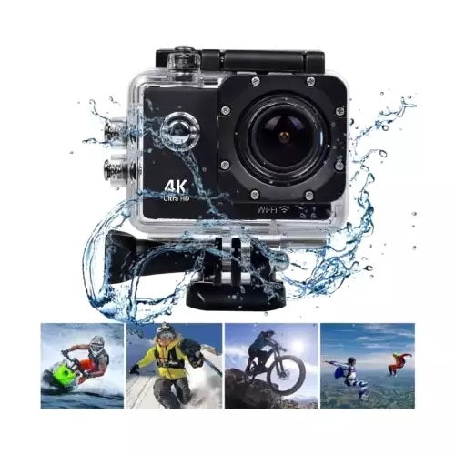 4K Wi-Fi Waterproof Sports Ultra HD DV Camera Body Sports & Action Camera  (Black)