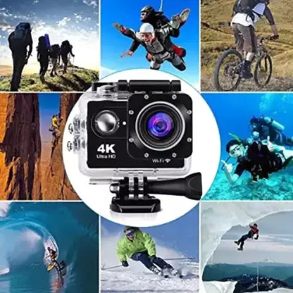 4K Wi-Fi Waterproof Sports Ultra HD DV Camera Body Sports & Action Camera  (Black)