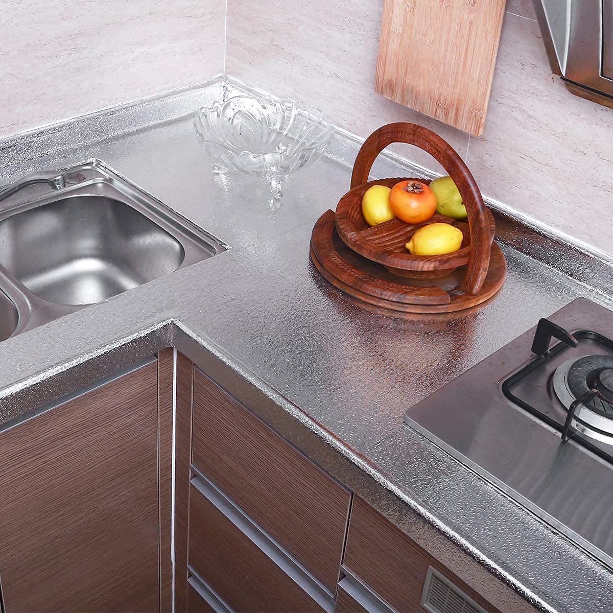 Classics Silver Wallpaper kitchen  (200 cm x 40 cm)