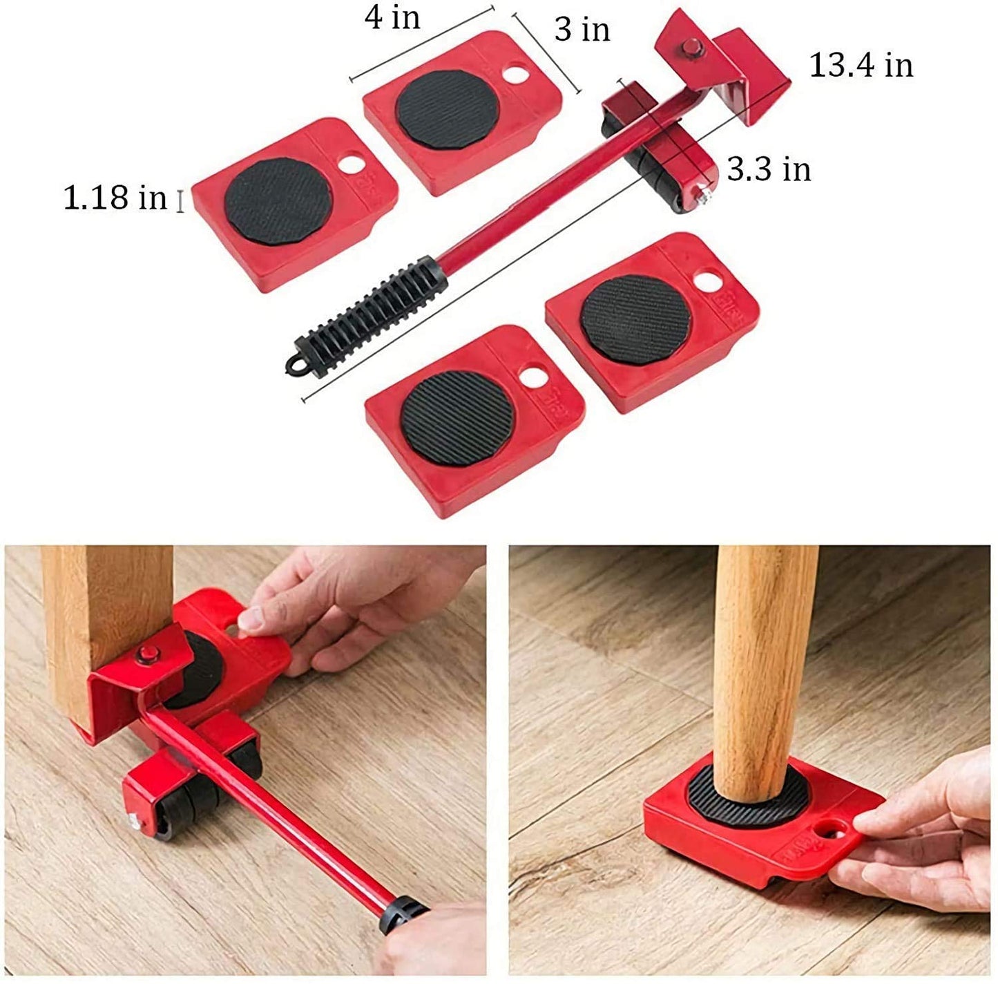 Portable Furniture Lifter Tool With Roller Easy To use Sofa Frame  (Furniture Accessories, Iron)