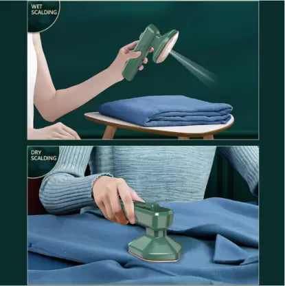 Portable Mini Steamer Dry Iron for Clothes 110 W Steam Iron  (Green)