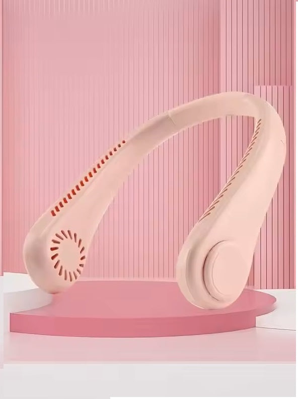 Portable Rechargeable Neck Band Fan, Hands Free Bladeless 3 Speed fan. NBF 222 USB Fan  (Pink)