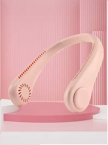 Portable Rechargeable Neck Band Fan, Hands Free Bladeless 3 Speed fan. NBF 222 USB Fan  (Pink)