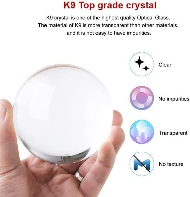 Cristal Ball  Night Lamp, Glass Ball Night LED Lamp With Wooden Base 3D Galaxy Solar System