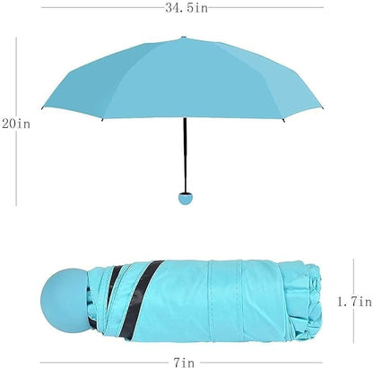 Capsule Folding  Umbrella - UV and Rain Protection, Compact and Fashionable