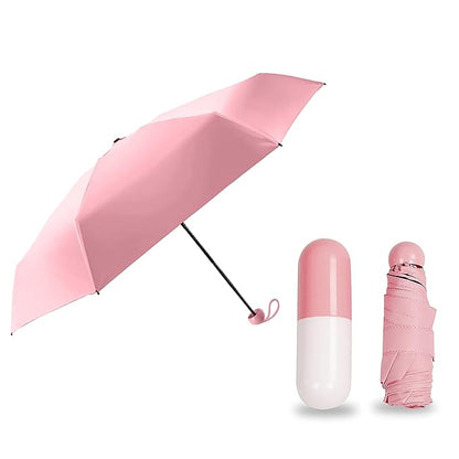 Capsule Folding  Umbrella - UV and Rain Protection, Compact and Fashionable