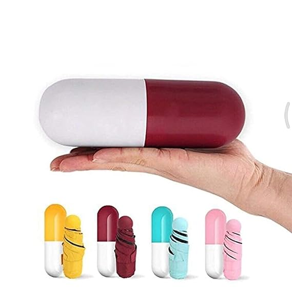 Capsule Folding  Umbrella - UV and Rain Protection, Compact and Fashionable