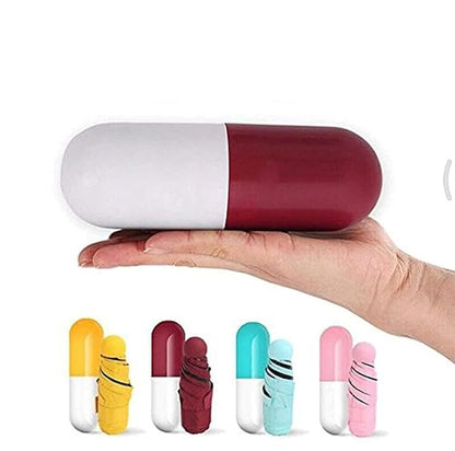 Capsule Folding  Umbrella - UV and Rain Protection, Compact and Fashionable