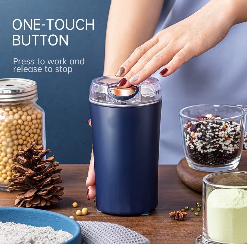 Coffee Grinder Electric, Spice Grinder, Stainless Steel Grinding for Herb Peanut Grains Beans