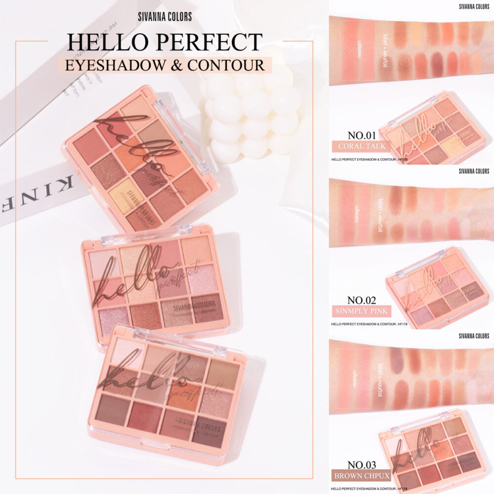 HELLO PERFECT EYESHADOW & CONTOUR : HF5016 SIVANNA COLORS
