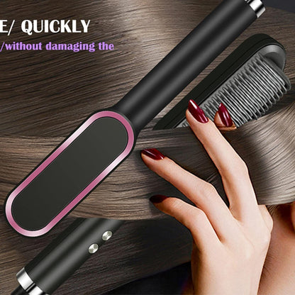 Hair Straightener Electric Comb Brush For Men Women Girls And Hair Straightening Fast Smoothing Comb With 5 Temperature Control 45 Watt (Multi Color)