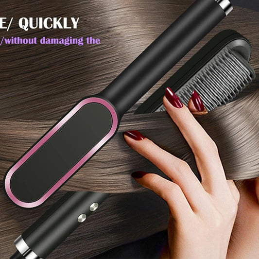Hair Straightener Electric Comb Brush For Men Women Girls And Hair Straightening Fast Smoothing Comb With 5 Temperature Control 45 Watt (Multi Color)