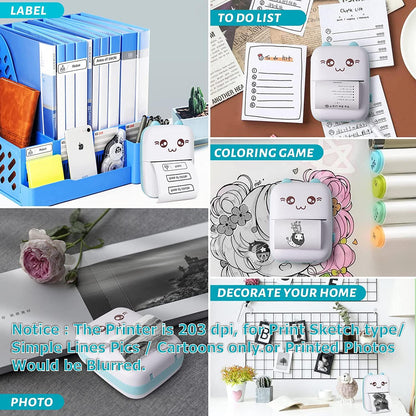 Pocket Mini Thermal printer, Inkless Rechargeable Printer