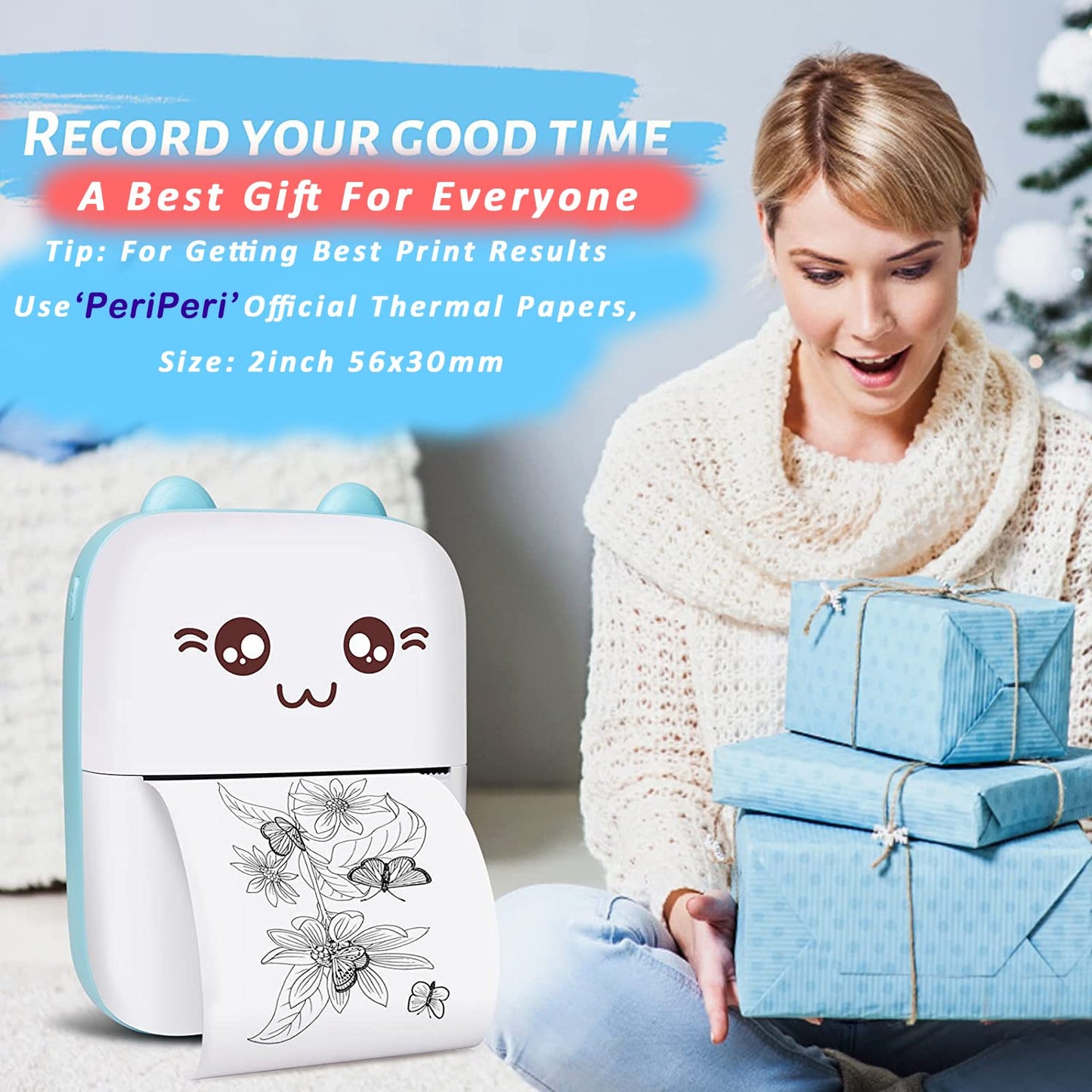 Pocket Mini Thermal printer, Inkless Rechargeable Printer