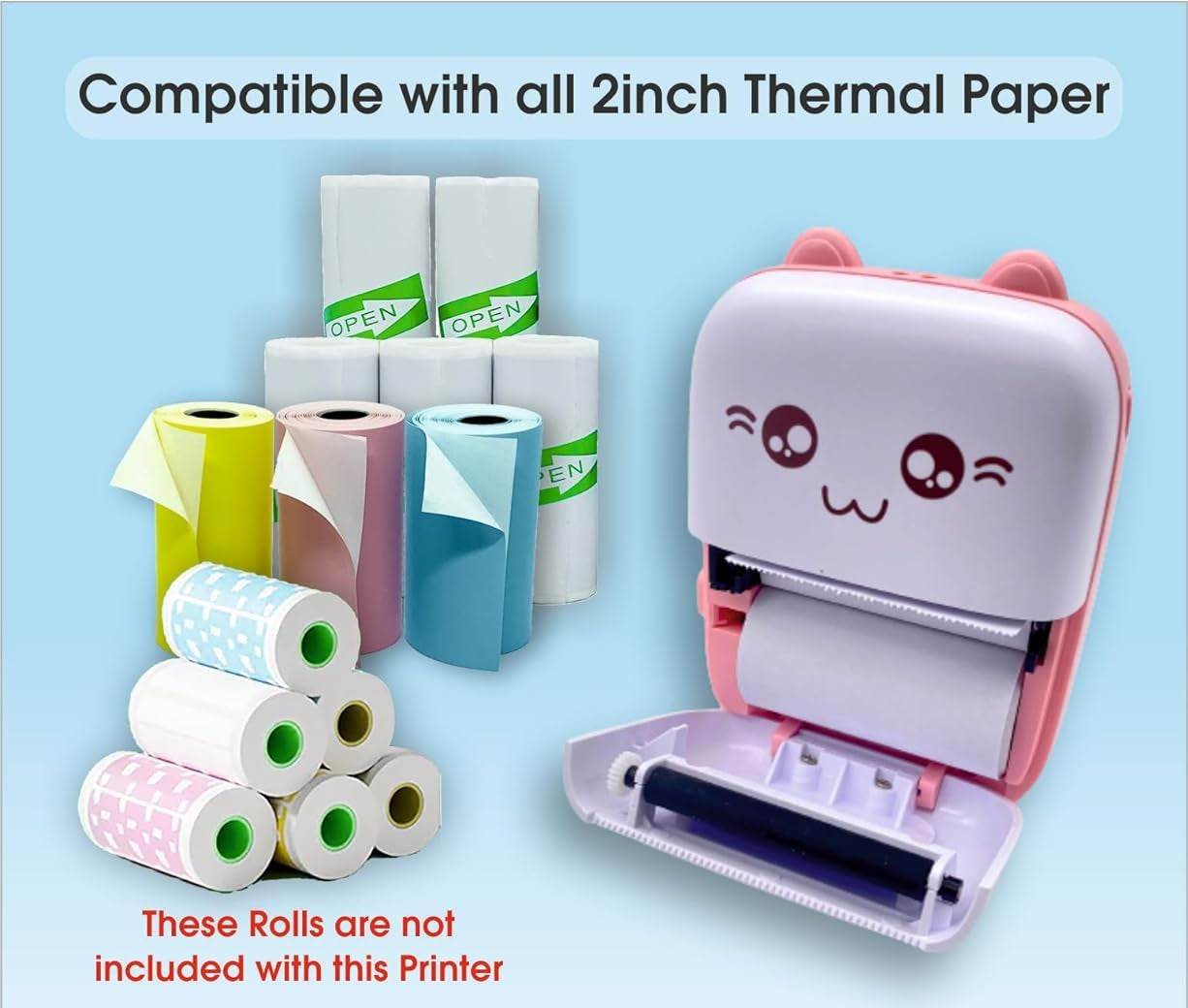 Pocket Mini Thermal printer, Inkless Rechargeable Printer