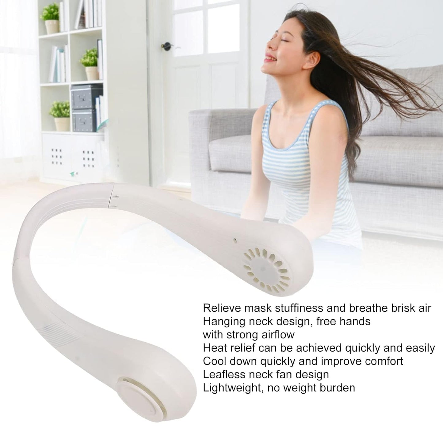 Portable Rechargeable Neck Band Fan, Hands Free Bladeless 3 Speed fan. NBF 222 USB Fan  (Pink)