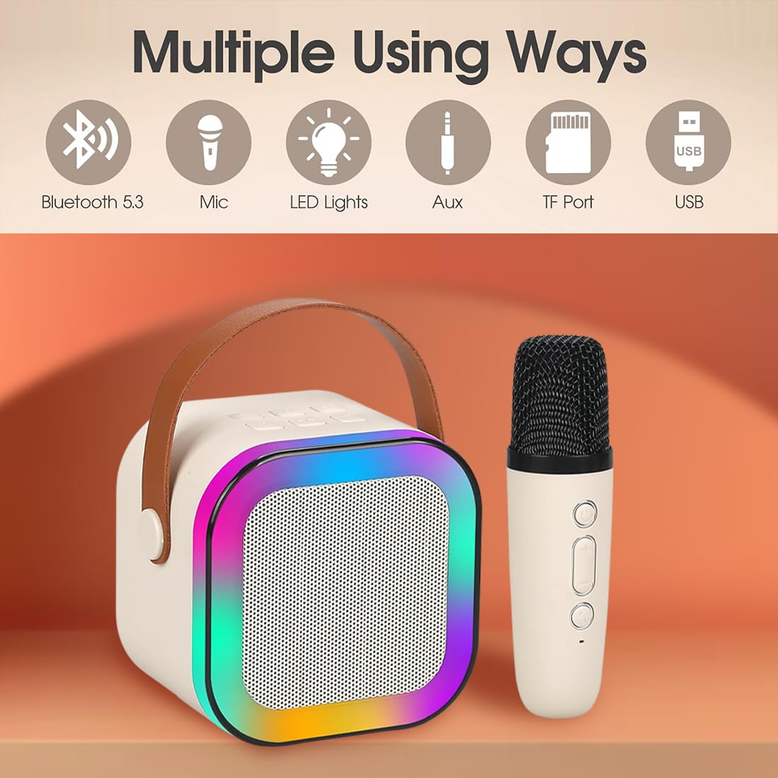 Portable Bluetooth Speaker Karaoke Machine. Mini Portable Blue-Tooth Karaoke Speaker