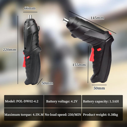 Electric Cordless Screwdriver Kit Set with USB Cable & Rechargeable Battery