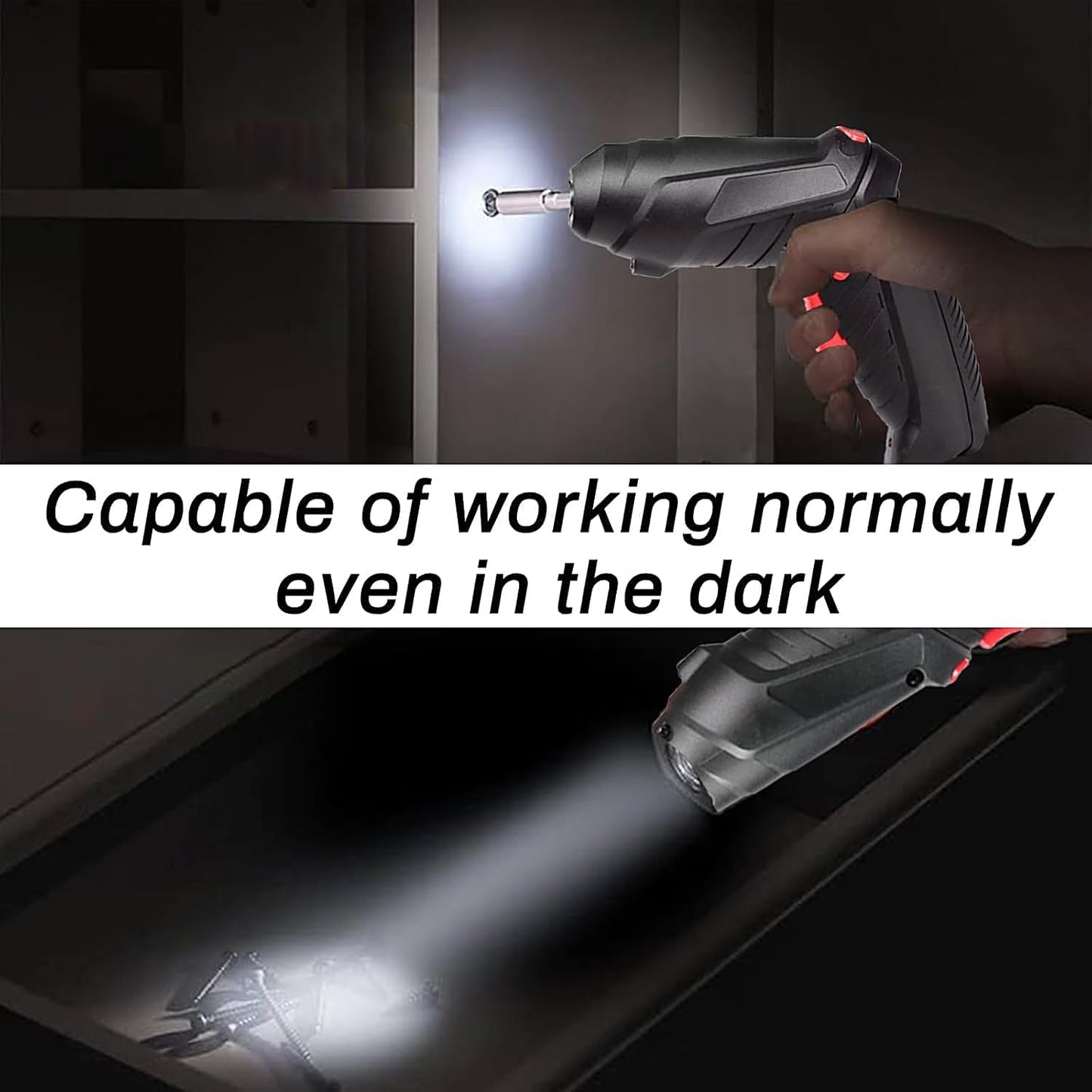 Electric Cordless Screwdriver Kit Set with USB Cable & Rechargeable Battery