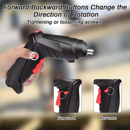 Electric Cordless Screwdriver Kit Set with USB Cable & Rechargeable Battery