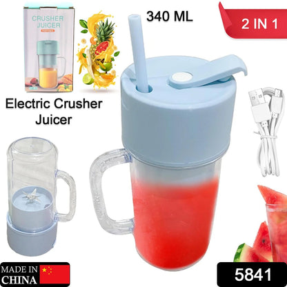 Rechargeable Usb Charging Electric Glass Juicer Blender With Straw, Bottle Electric Cup Juicer Blender