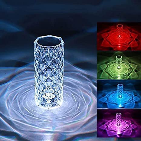 Rose Diamond Crystal Touch Desk Lamp 16 Colors Changing Rose LED Table Lamp night light
