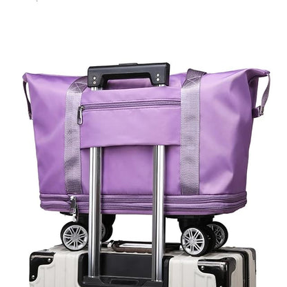 Rolling Duffle Bag with Wheels, Expandable Foldable Duffle Bag with Wheels and Handle for Travel, Rolling Luggage Bag Carry on Bag, Wheeled Travel Bag