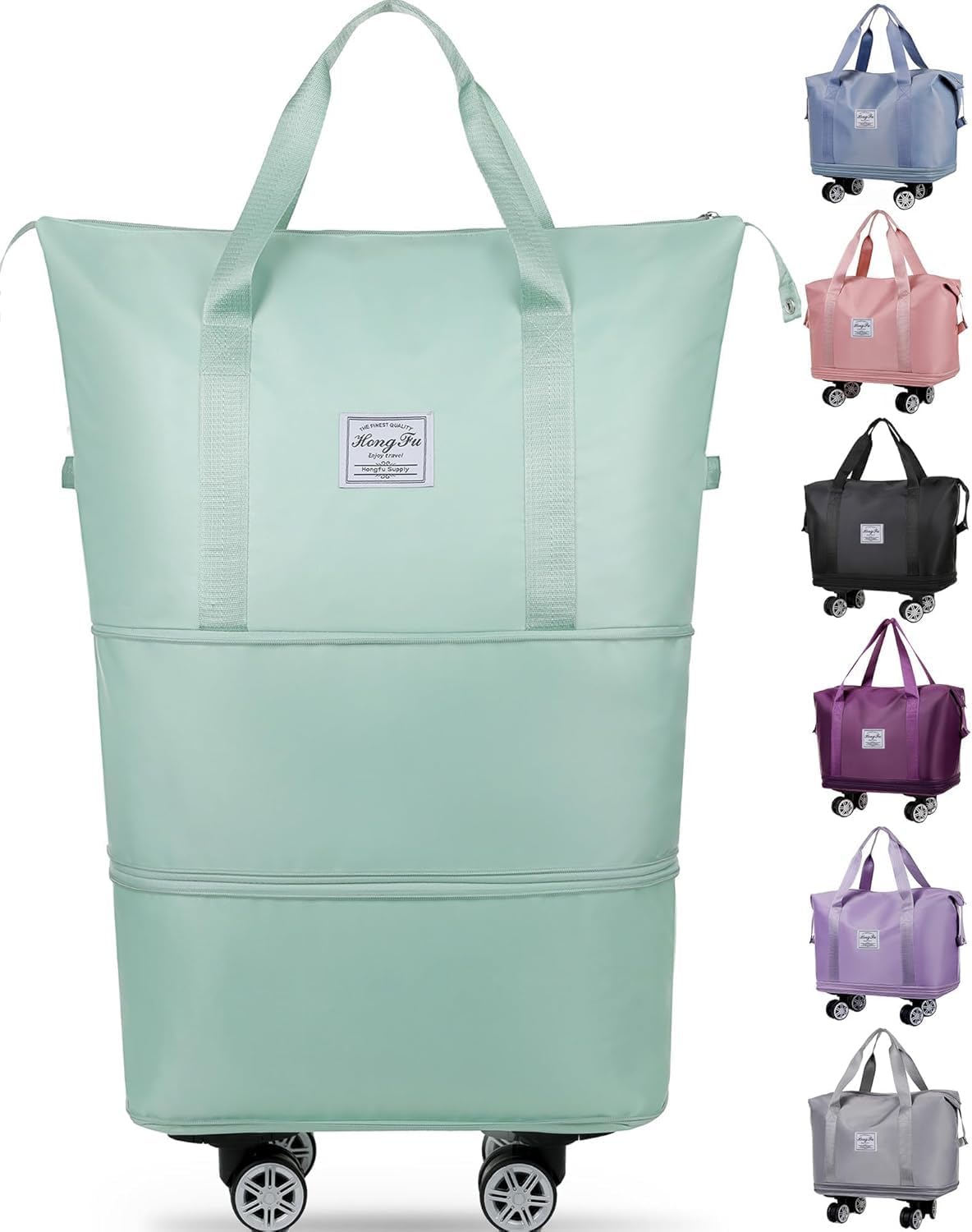 Rolling Duffle Bag with Wheels, Expandable Foldable Duffle Bag with Wheels and Handle for Travel, Rolling Luggage Bag Carry on Bag, Wheeled Travel Bag